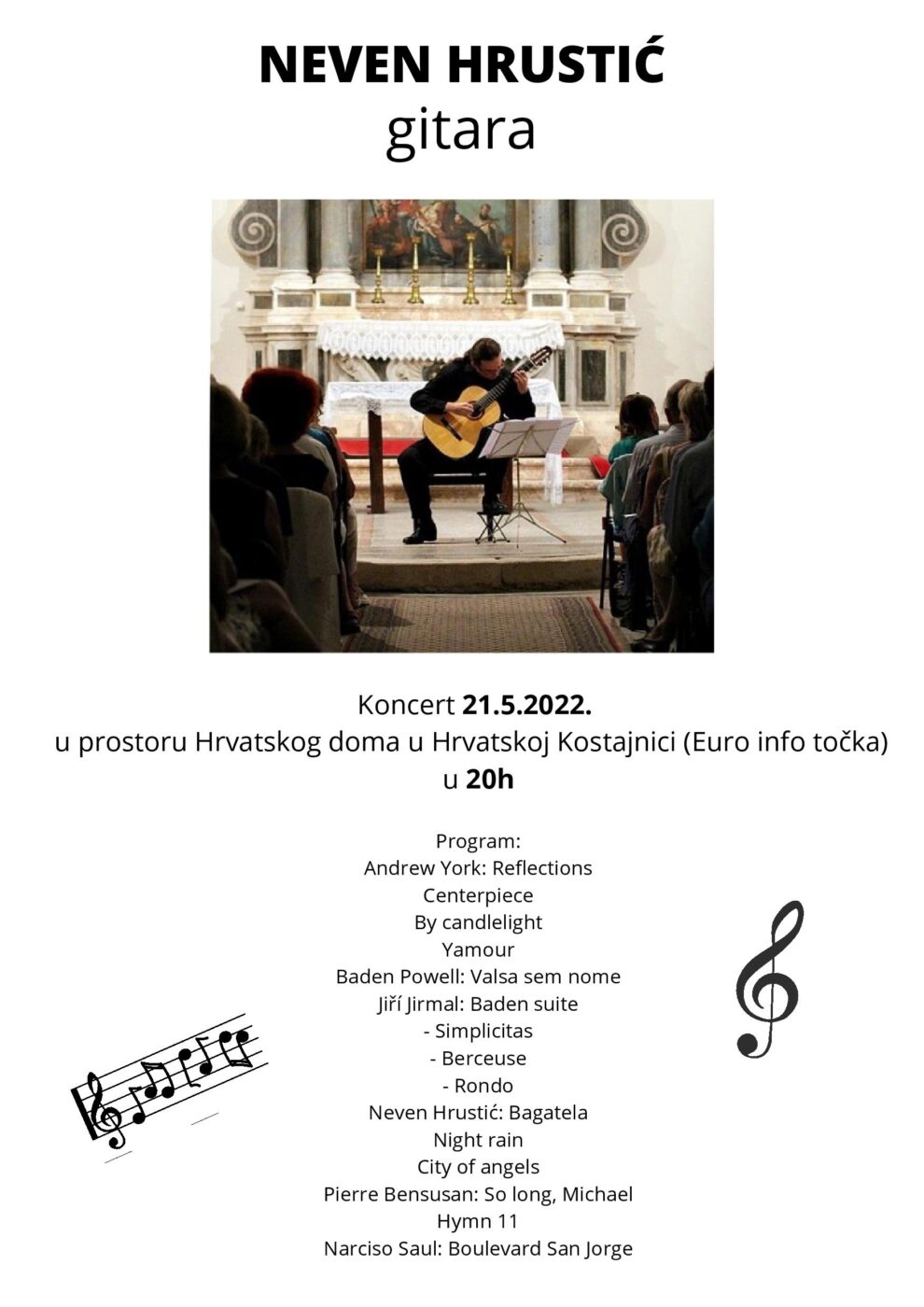 NEVEN HRUSTIĆ gitara- koncert 21.05.2022. u prostoru Hrvatskog doma