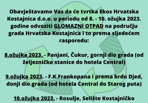 Obavijest o odvozu glomaznog otpada